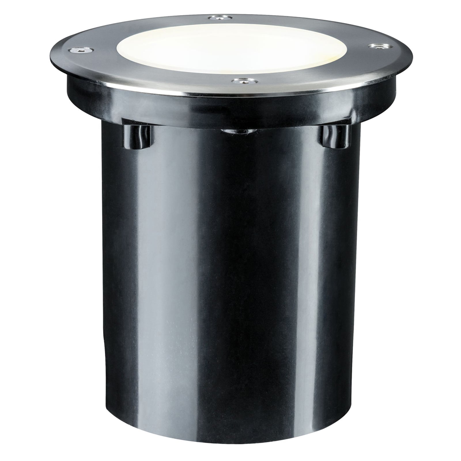 Nærbilde av LED bakkespot Plug & Shine svingbar Ø14 cm metallhus