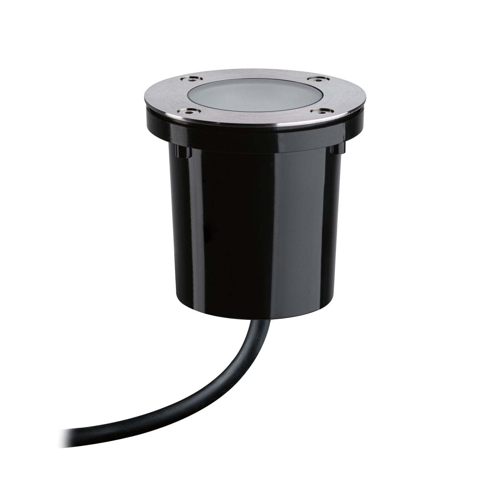 LED bakkespot Plug & Shine Zigbee CCT dimbar Ø9,8 cm montert i uteområde