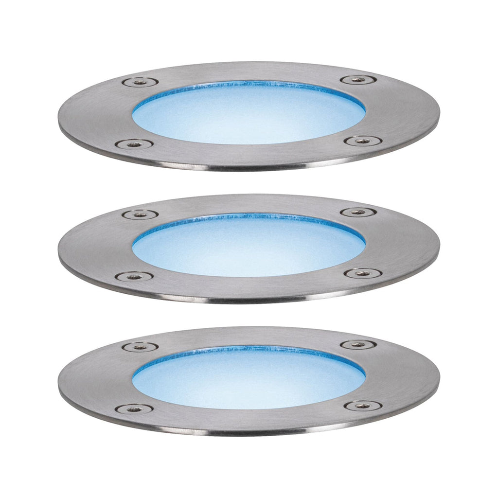LED bakkespot Plug & Shine ZigBee RGBW 3-pk dimbar IP65 lys i mørket