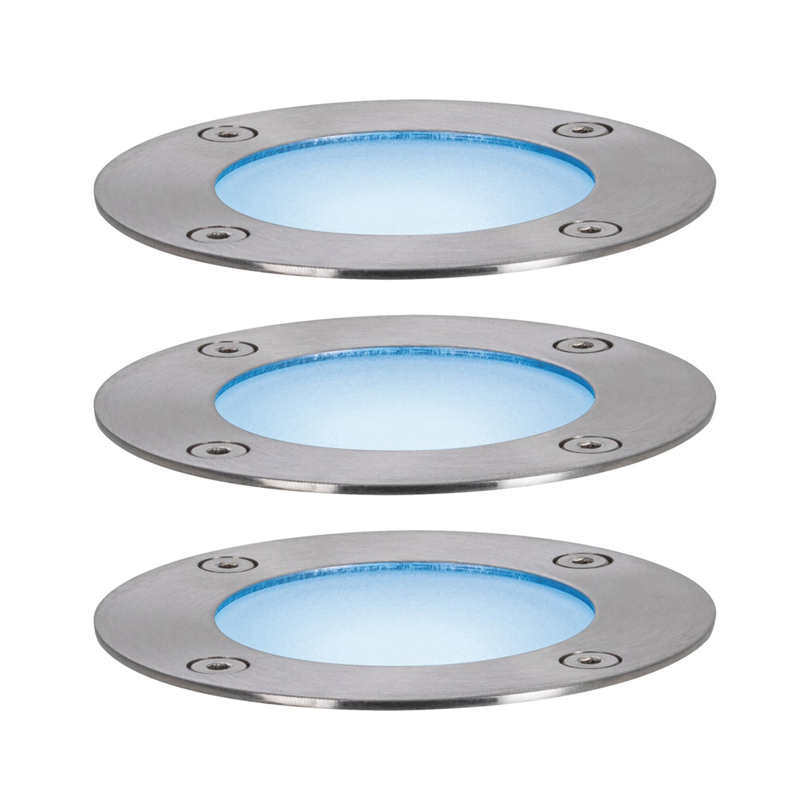LED bakkespot Plug & Shine ZigBee RGBW 3-pk dimbar IP65 lys i mørket