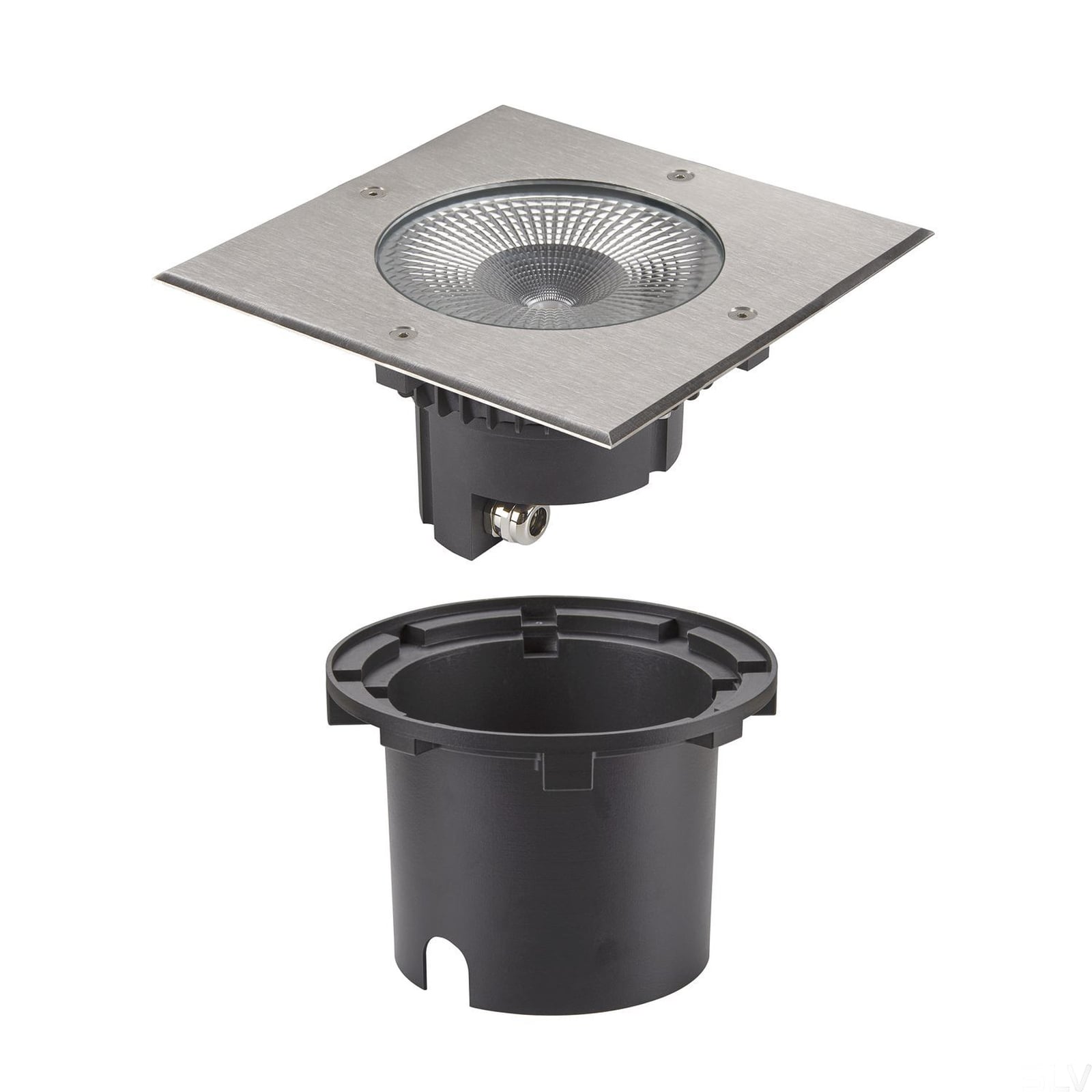 LED bakkespot Rocci 200 rustfritt stål bakside