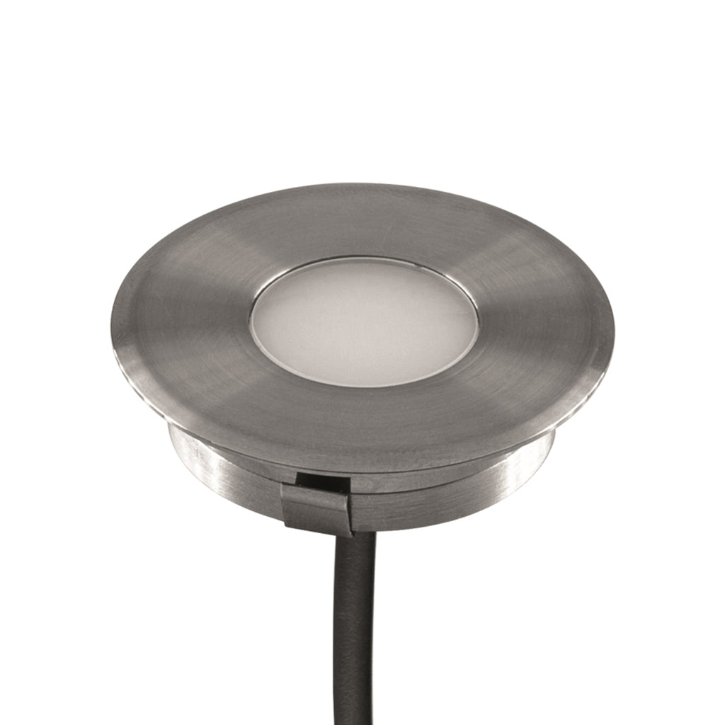 LED bakkespot rund Ø4,5 cm rustfritt stål IP67 3000K - EVN forfra