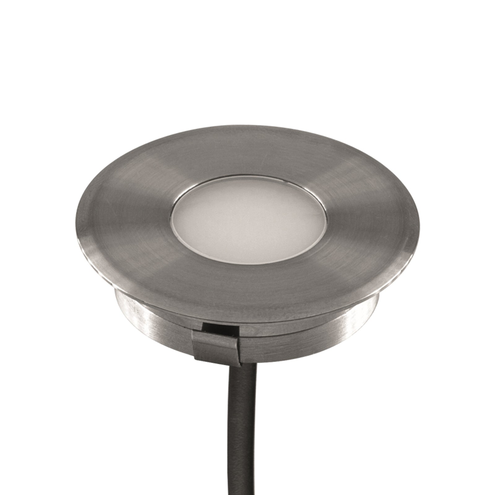 LED bakkespot rund Ø4,5 cm rustfritt stål IP67 3000K - EVN forfra