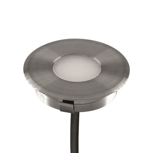 LED bakkespot rund Ø4,5 cm rustfritt stål IP67 3000K - EVN forfra