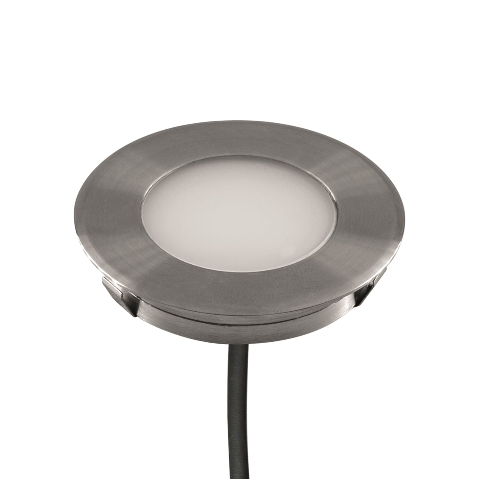 LED bakkespot rund Ø6 cm opalglass IP67 varmhvit forfra