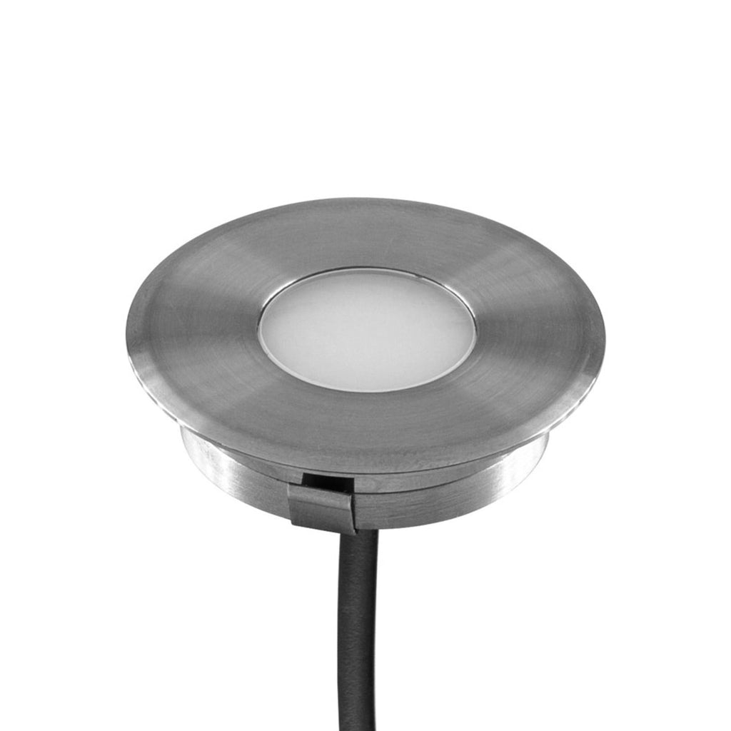 LED bakkespot rund rustfritt stål Ø4,5 cm 4000K IP67 detalj