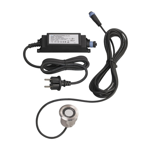 LED bakkespot Set mini rustfritt stål 1W IP68 startsett fra dot-spot front