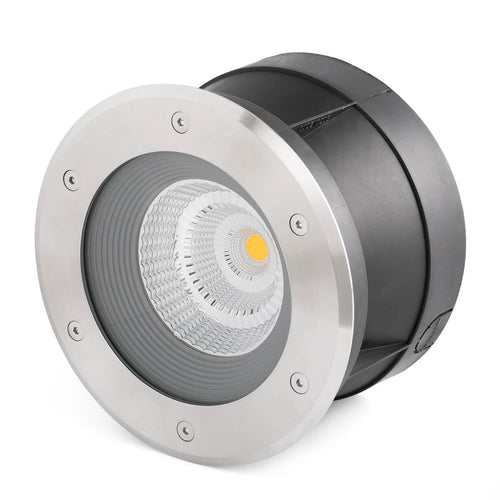 LED bakkespot Suria-24 rund matt nikkel sett forfra