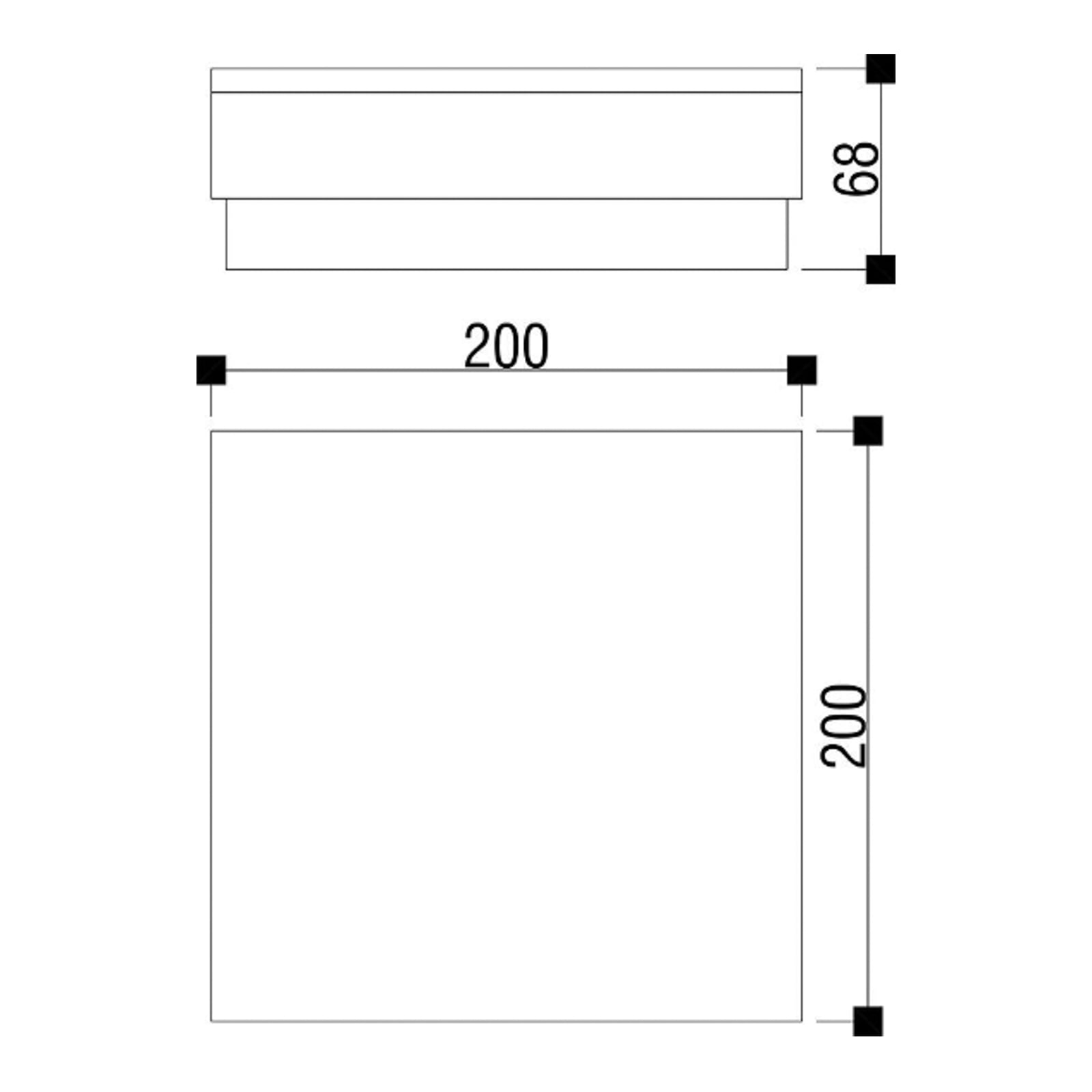 LED bakkespot Tabit brosteinsoptikk 20x20 cm 3,7W IP67 bakside