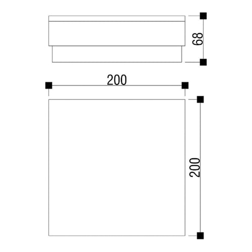 LED bakkespot Tabit brosteinsoptikk 20x20 cm 3,7W IP67 bakside