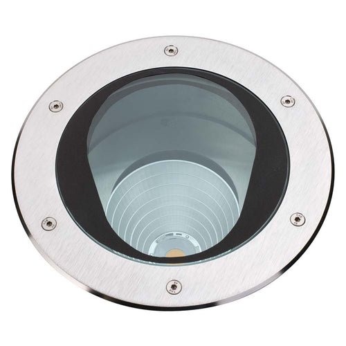 LED bakkespot Titus svingbar rustfritt stål 16W Ø28 cm IP67 forfra