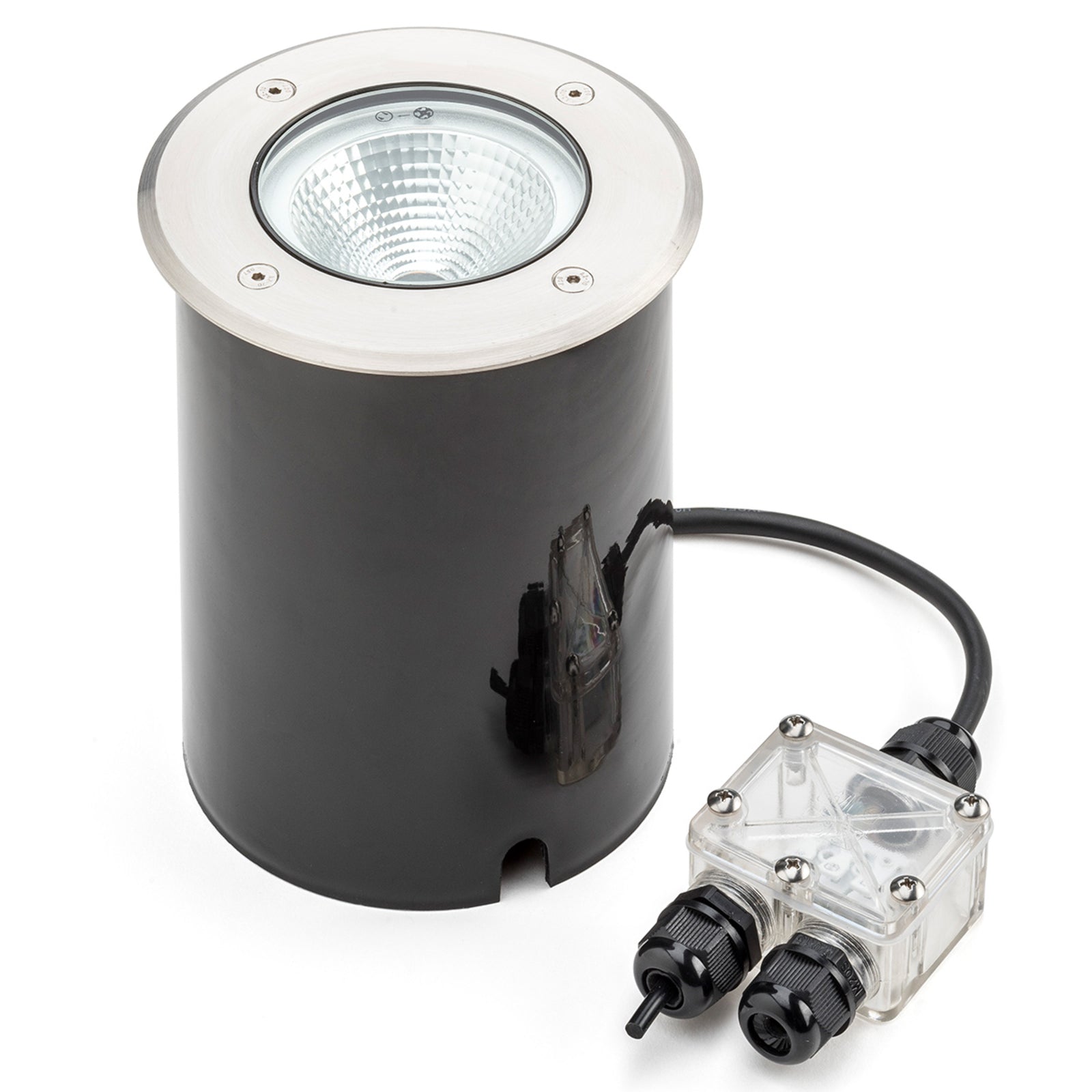 LED bakkespot Tuva rund Ø14,5 cm 10W varmhvit IP65 montert i hage