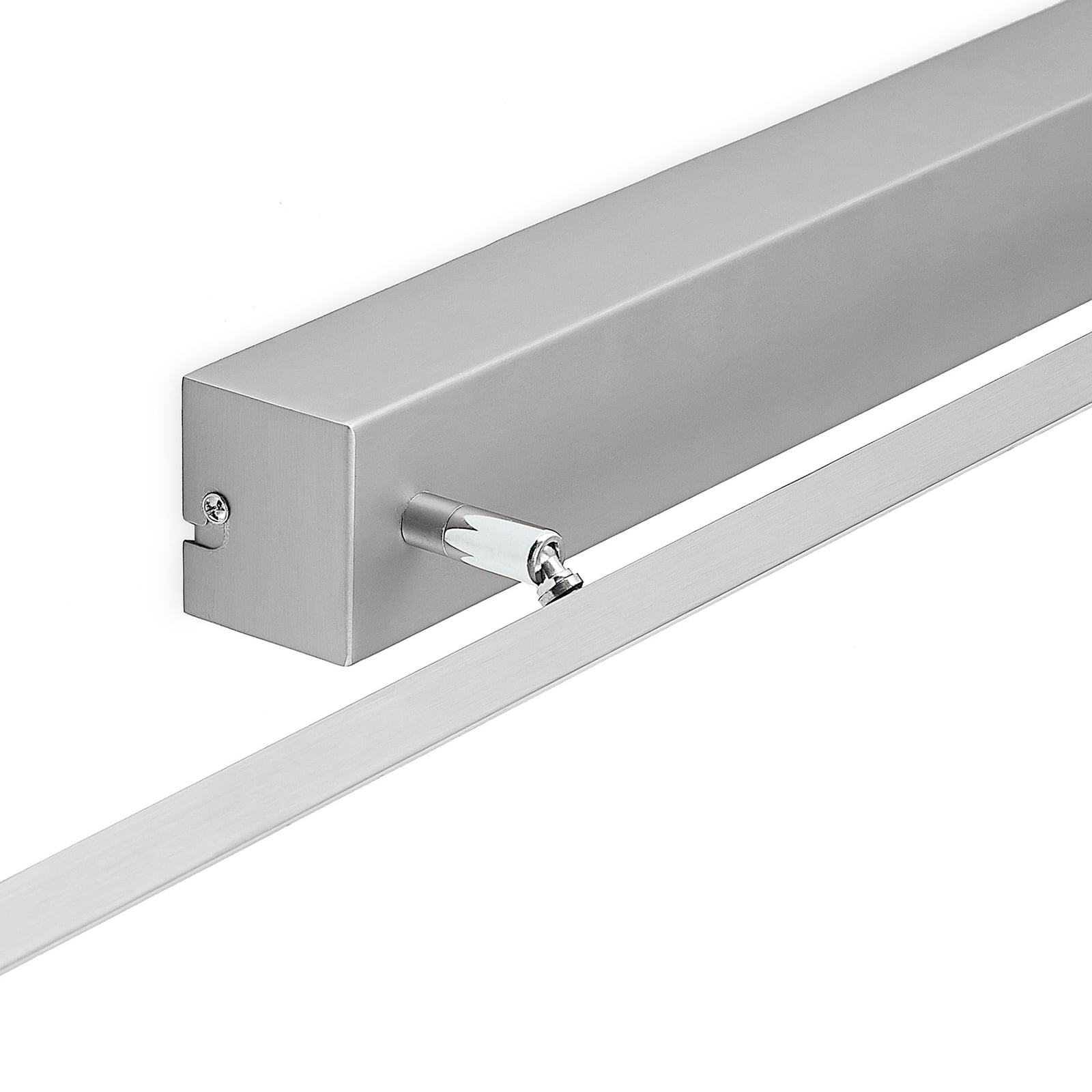 LED bildelampe Alexis dimbar matt nikkel 118 cm lys i bruk