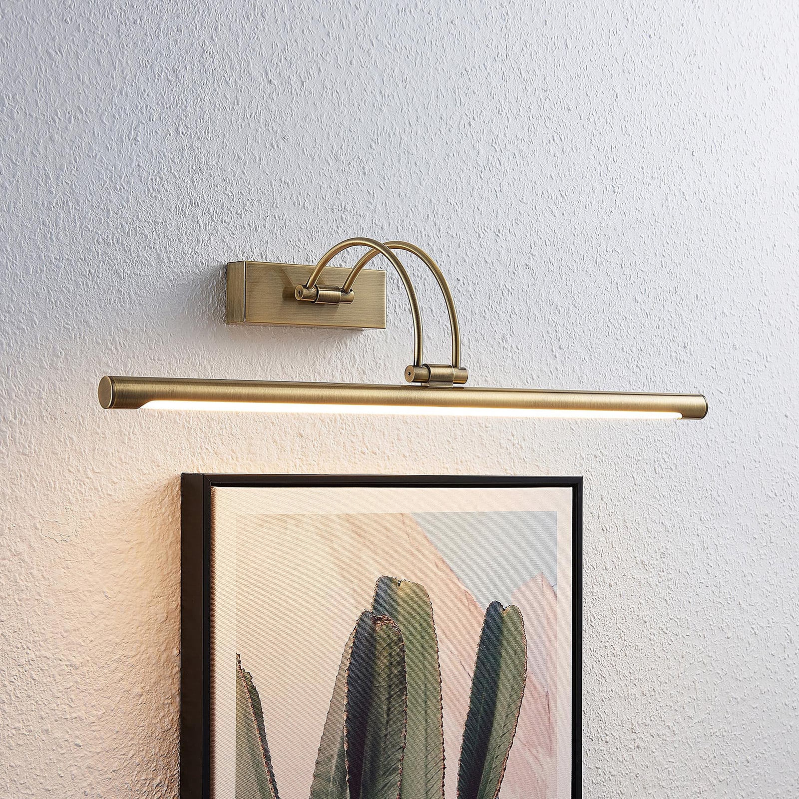 LED bildelampe Dimitrij buet gammelmessing 54 cm forfra