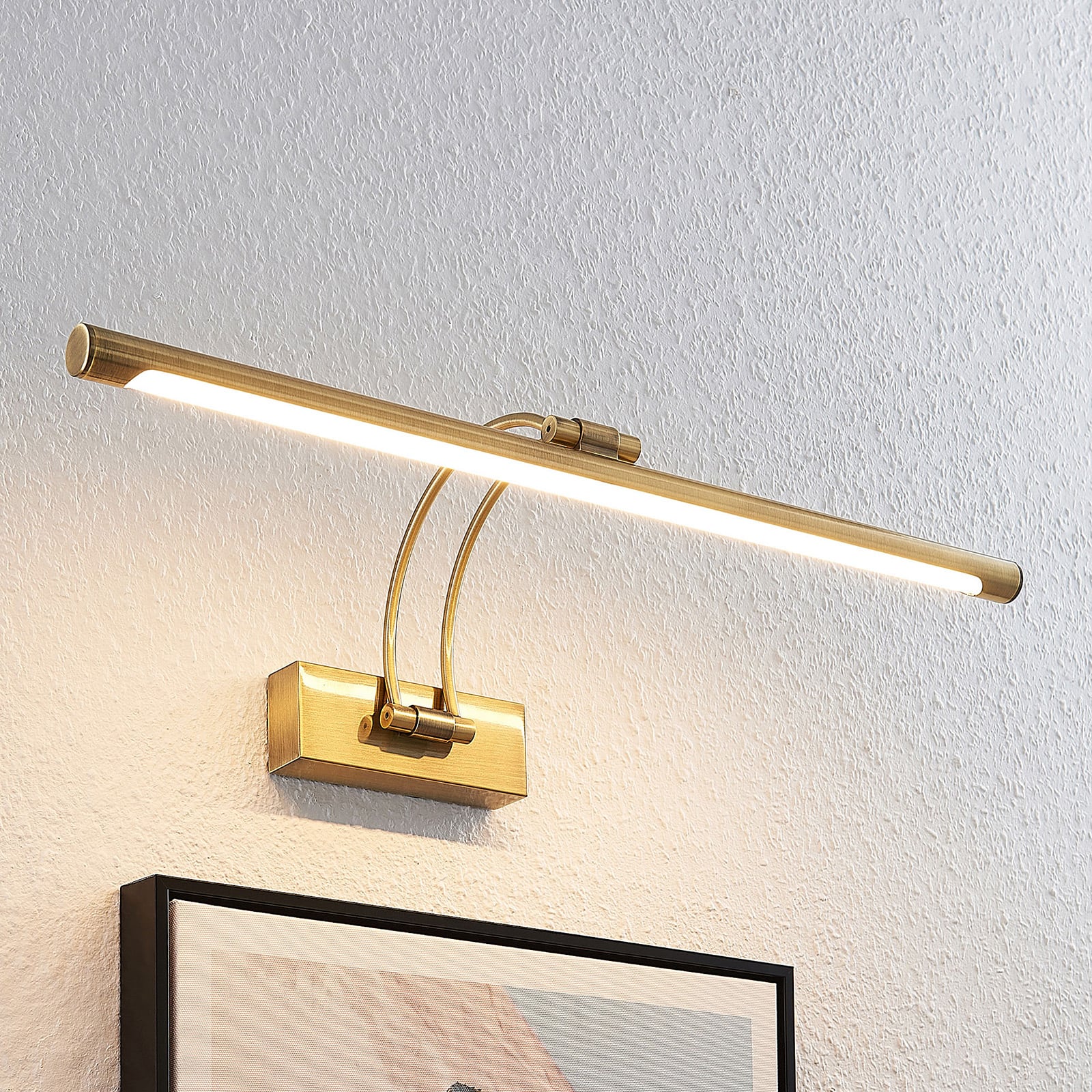 LED bildelampe Dimitrij buet gammelmessing 54 cm bakside