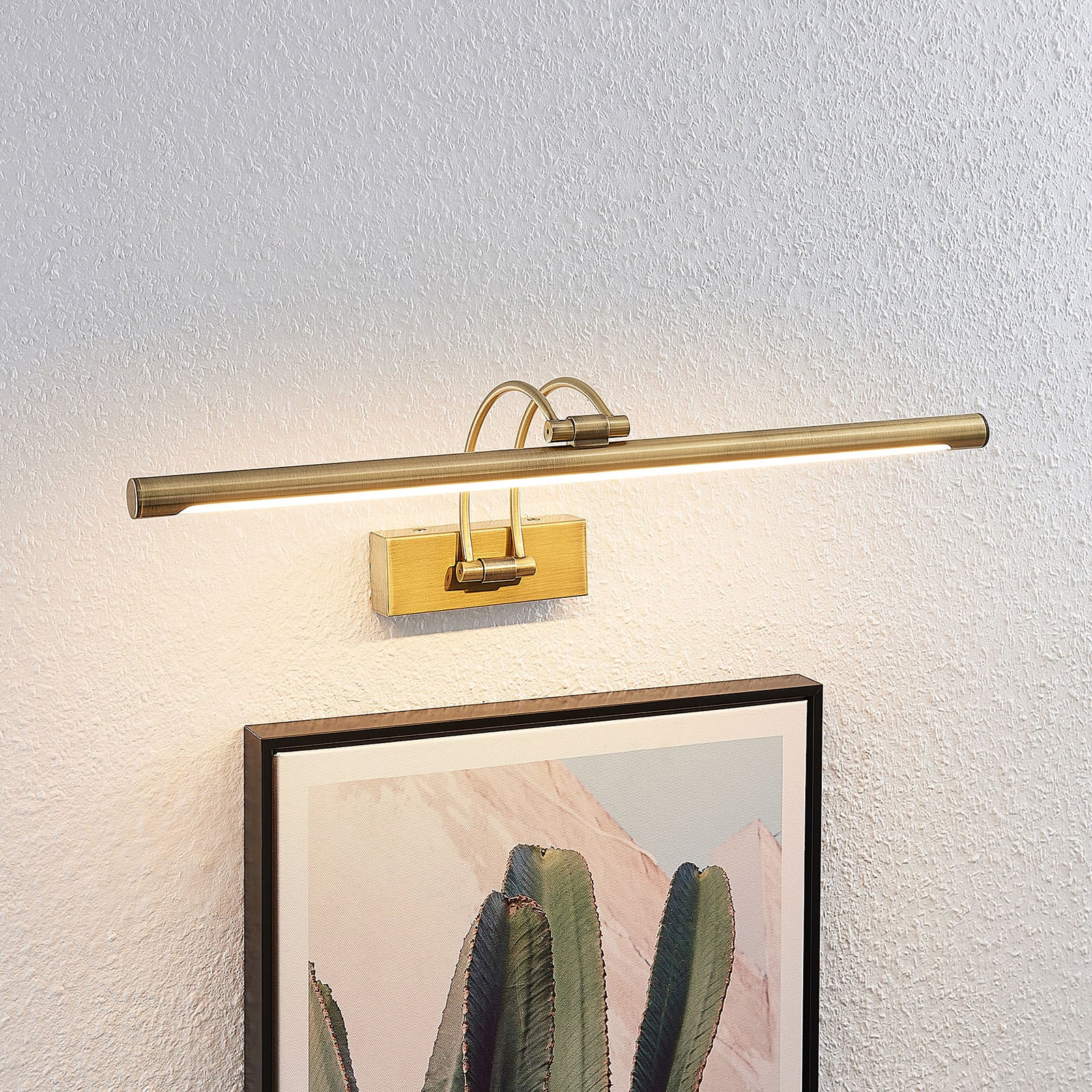 Detalj av LED bildelampe Dimitrij buet gammelmessing 54 cm