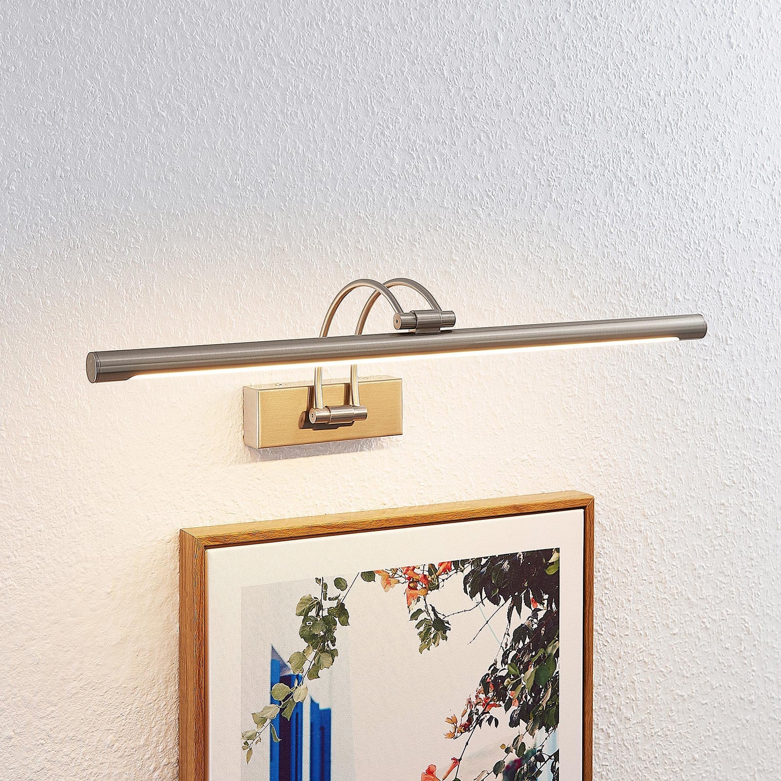 LED bildelampe Dimitrij matt nikkel 54 cm detalj av arm