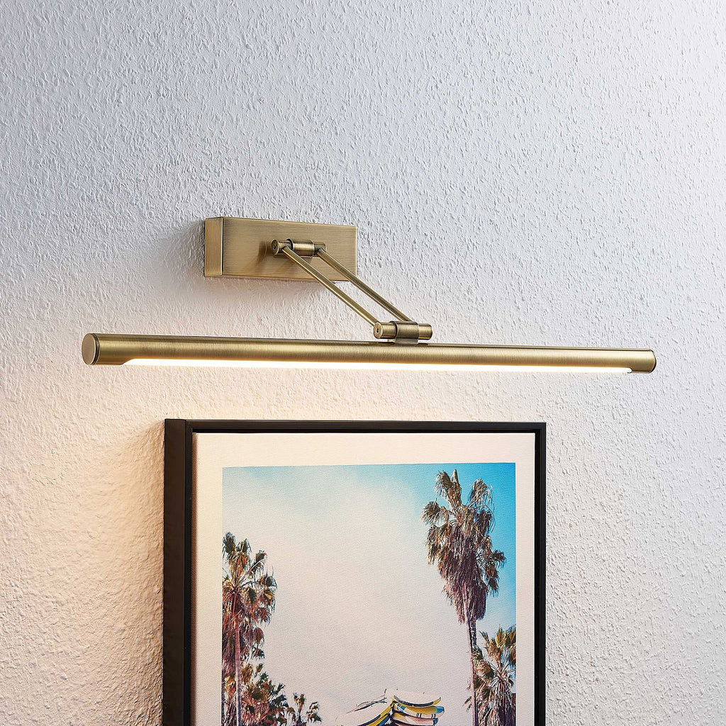 LED bildelampe Dimitrij messing 54 cm med bryter forfra