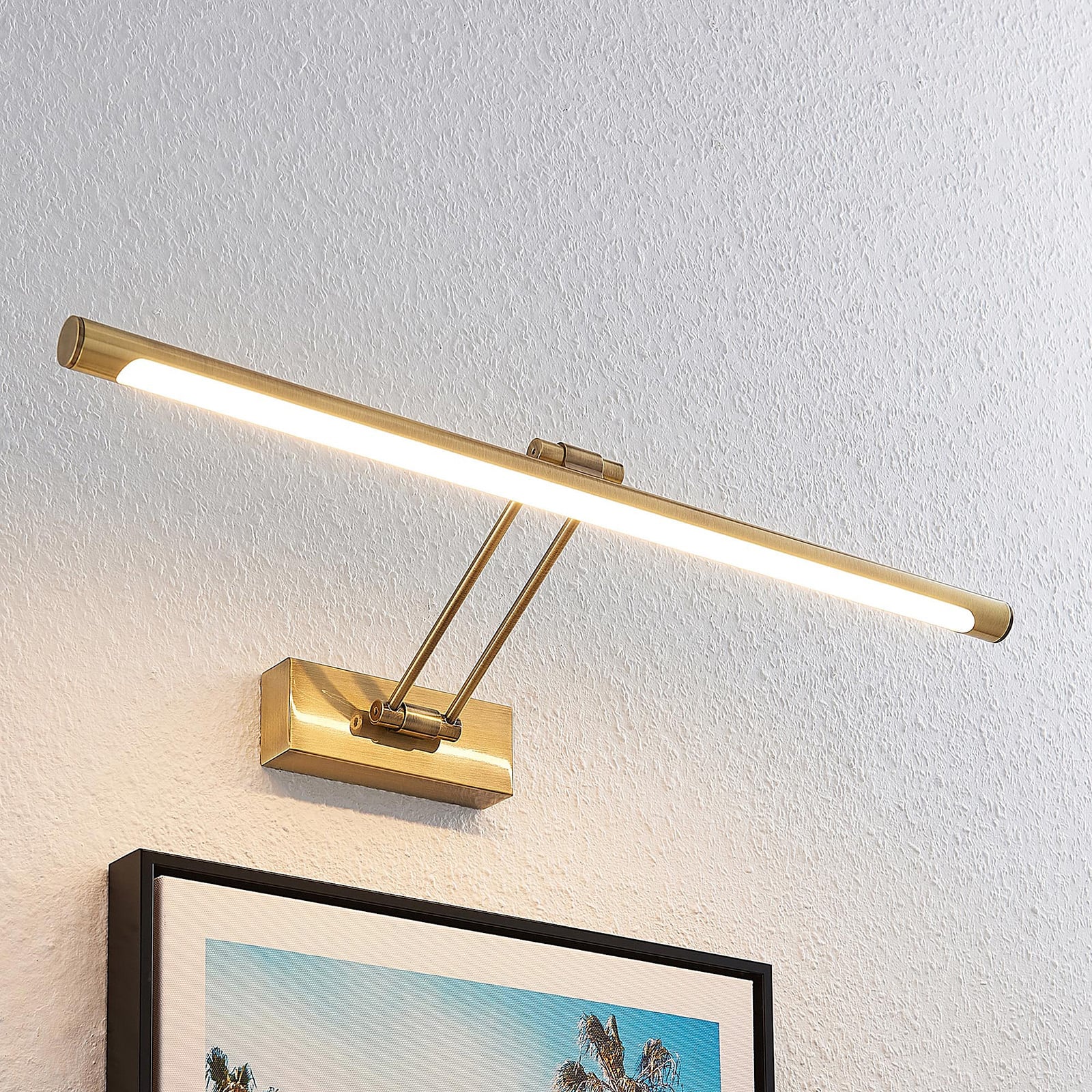 LED bildelampe Dimitrij messing 54 cm med bryter bakside