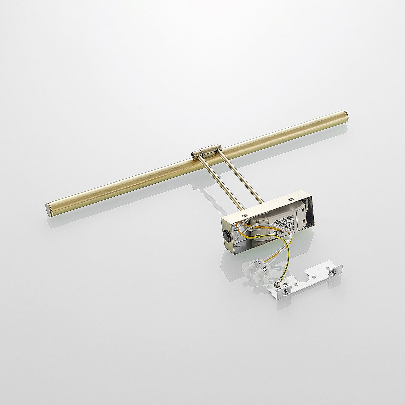 LED bildelampe Dimitrij messing 54 cm design og finish
