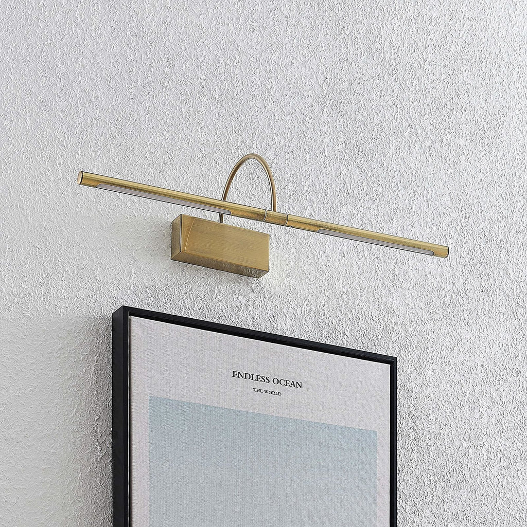 LED bildelampe Fehmke messingfarget 52 cm aluminium bakside