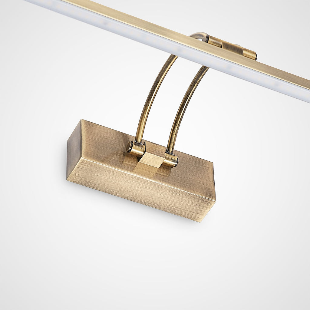 LED bildelampe Felena antikk messing oppheng