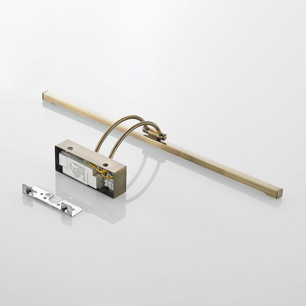LED bildelampe Felena antikk messing helhet