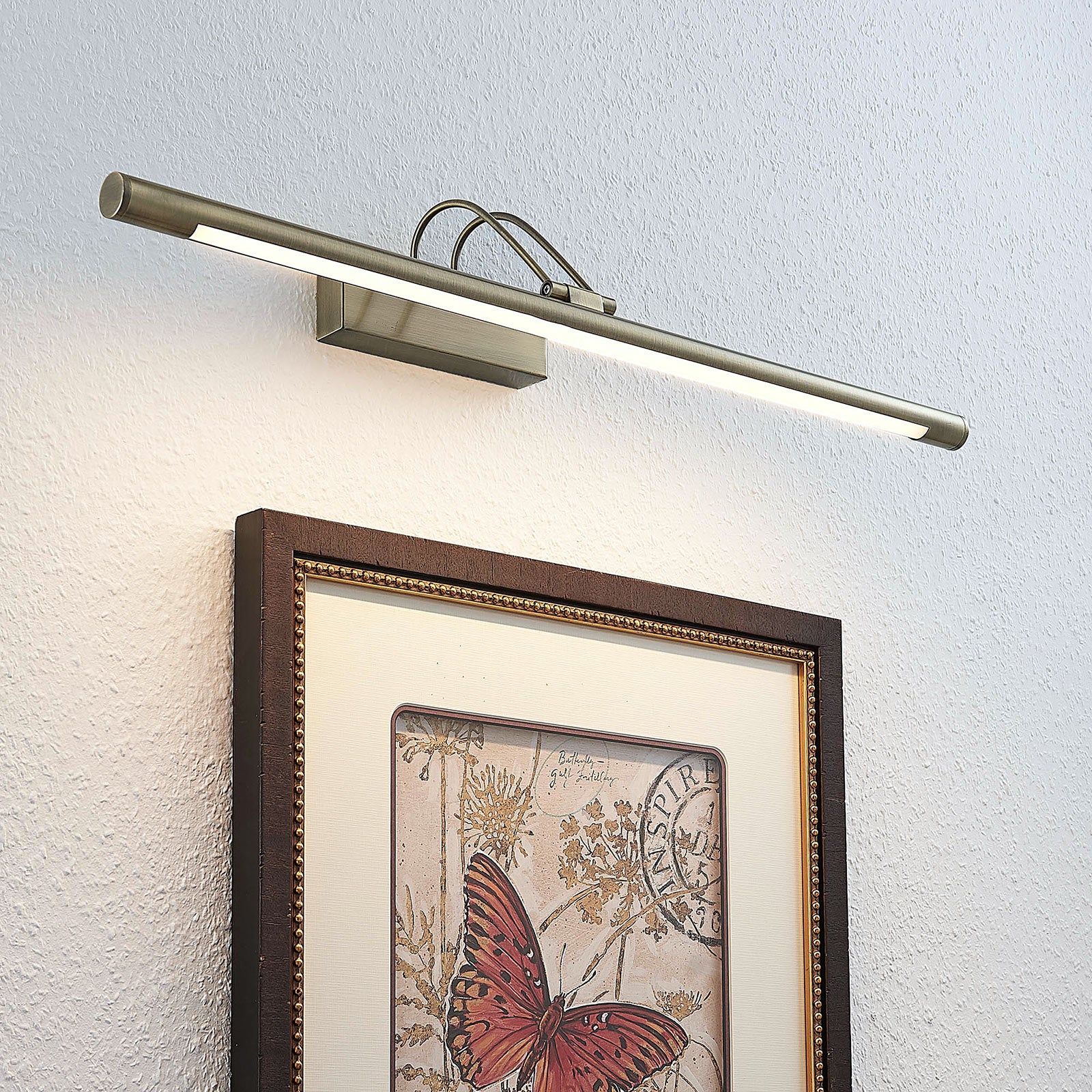 LED bildelampe Mailine gammelmessing 69 cm bakside