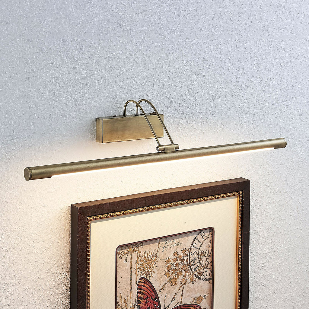 LED bildelampe Mailine gammelmessing 69 cm forfra