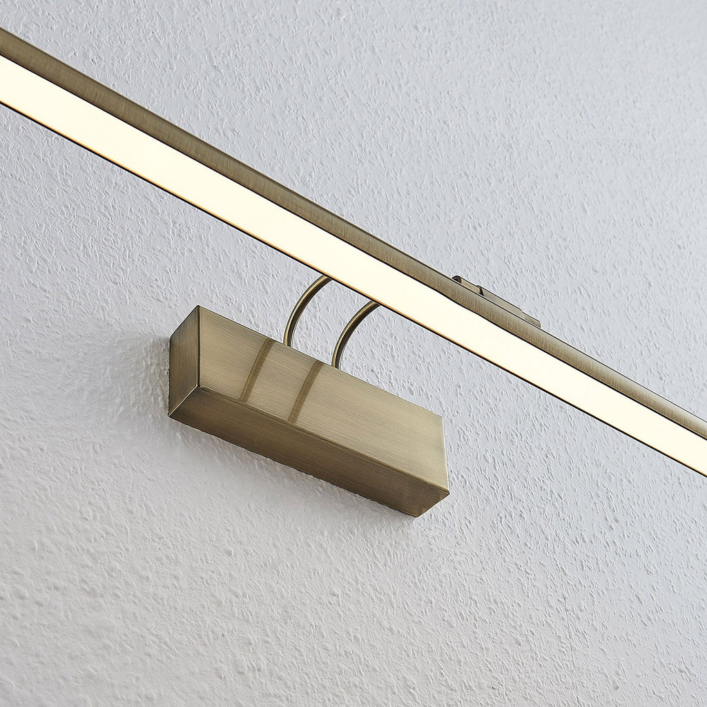 LED bildelampe Mailine gammelmessing 69 cm sideprofil