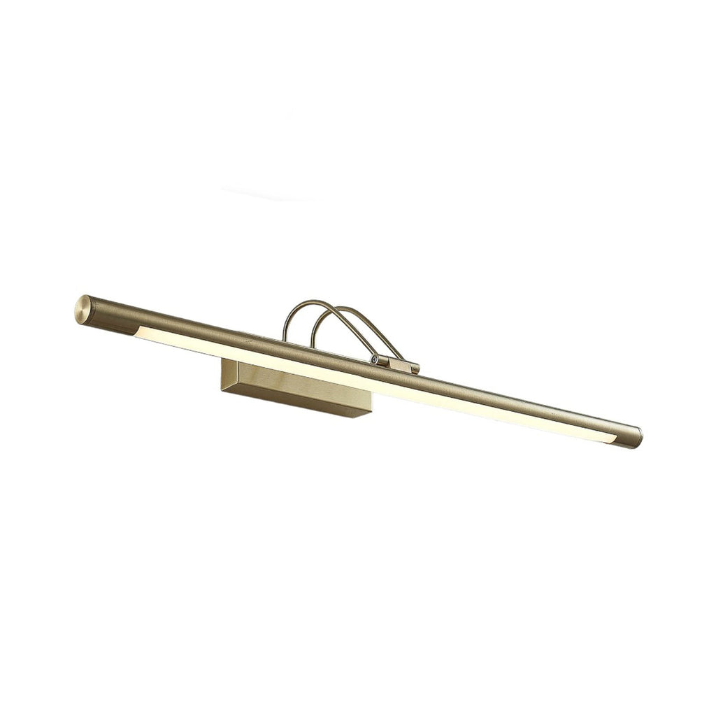 Nærbilde av LED bildelampe Mailine matt messing 69 cm metallfinish