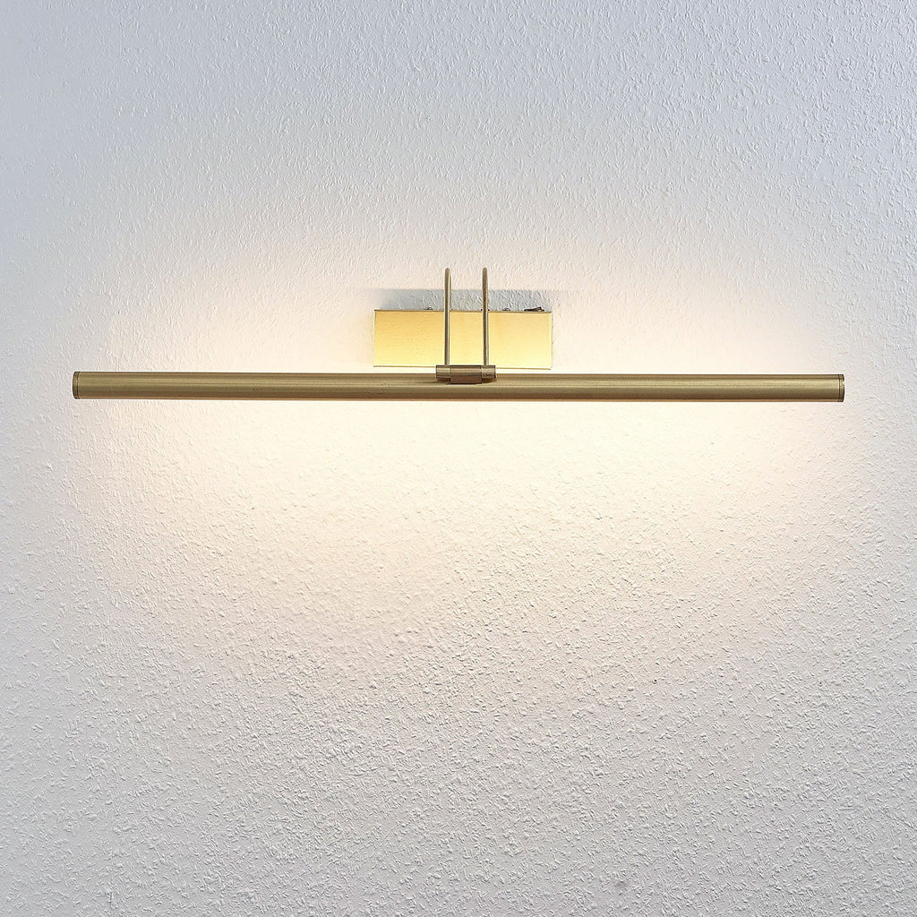 Montert LED bildelampe Mailine matt messing 69 cm over bilde