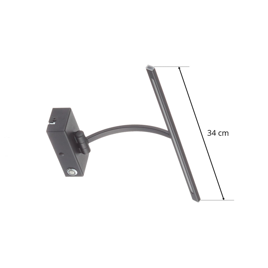 Oversikt av LED bildelampe Matisse dimbar svart 34 cm med arm