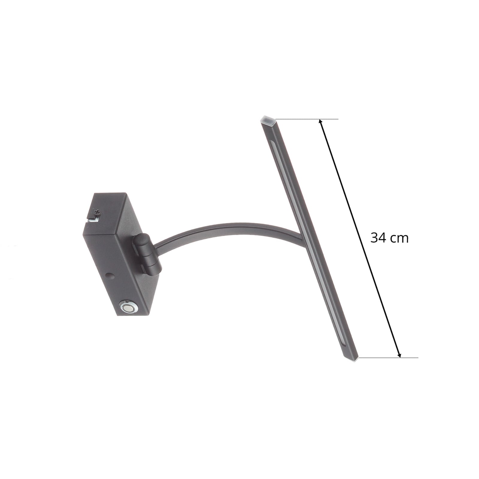 Oversikt av LED bildelampe Matisse dimbar svart 34 cm med arm