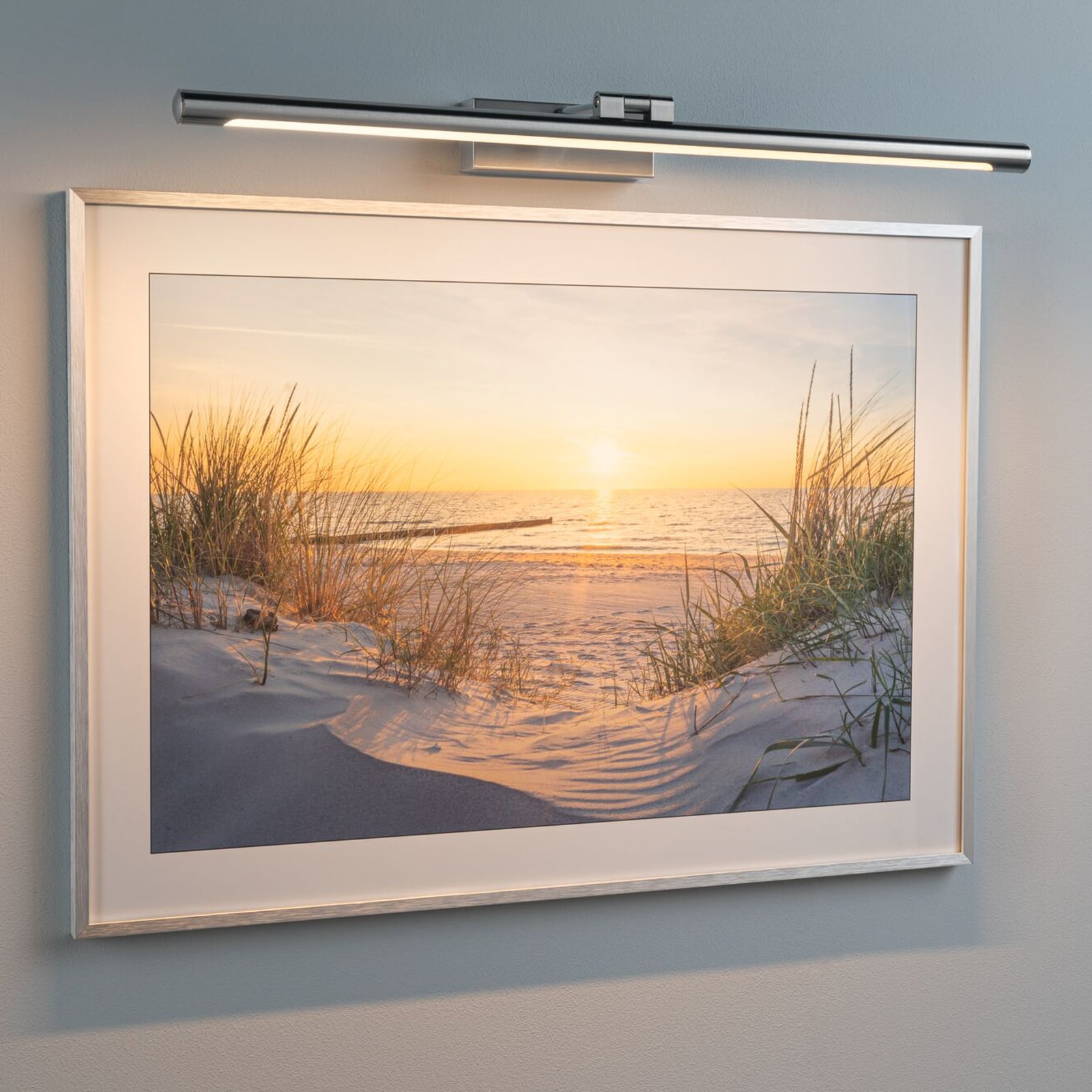 LED bildelampe Mingo børstet aluminium 61,5 cm 11W forfra