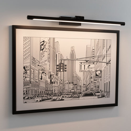 LED bildelampe Mingo svart 61,5 cm 11W varmhvit forfra