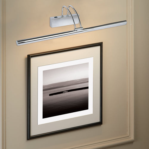 LED bildelampe Piktura med bryter krom 68 cm forfra