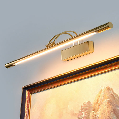 LED bildelampe Piktura polert messing 68 cm forfra