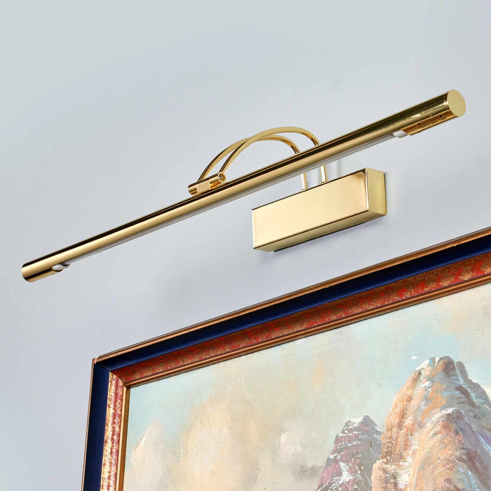 LED bildelampe Piktura polert messing 68 cm bakside