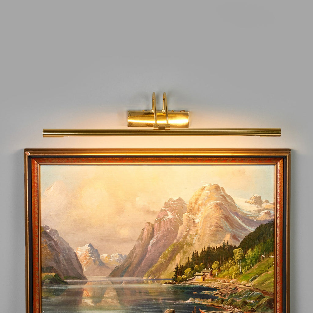 Detalj av LED bildelampe Piktura polert messing 68 cm