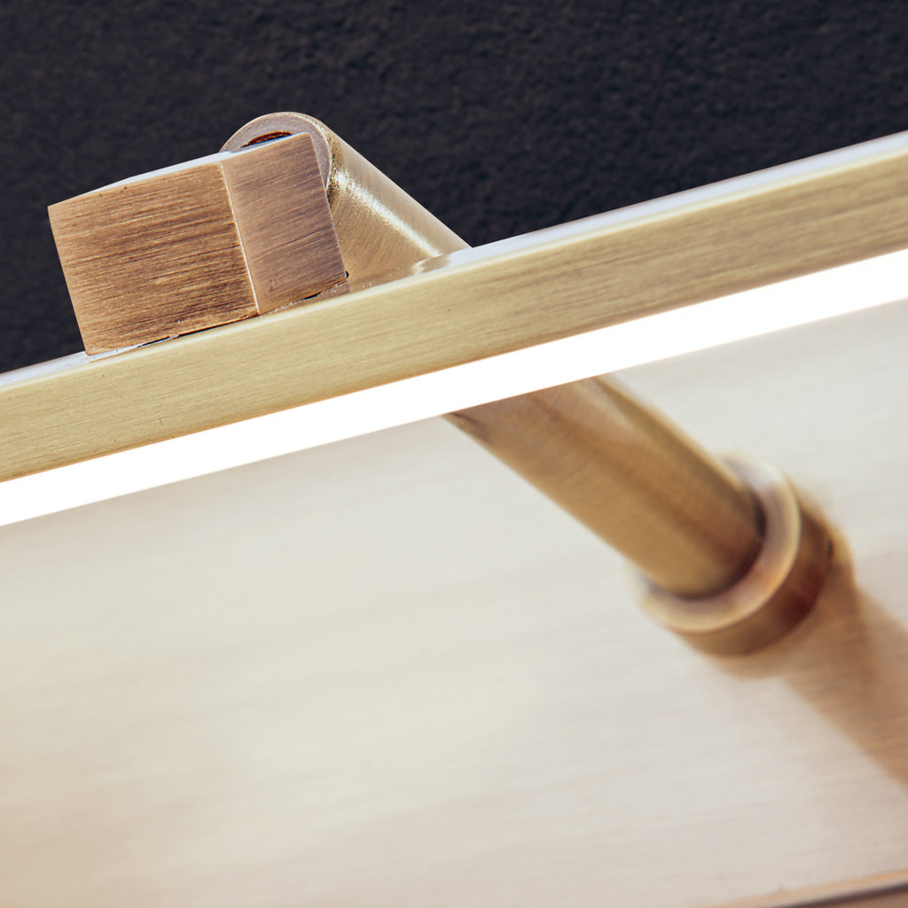 LED bildelampe Suren altmessing 79,5 cm 15W varmhvit med trykknapp