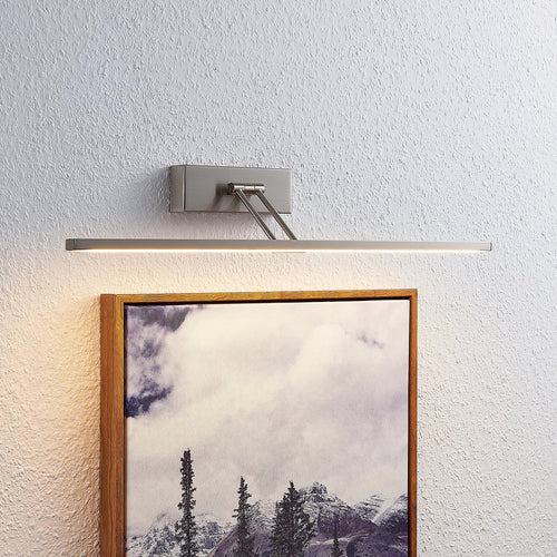 LED bildelampe Thibaud matt nikkel forfra