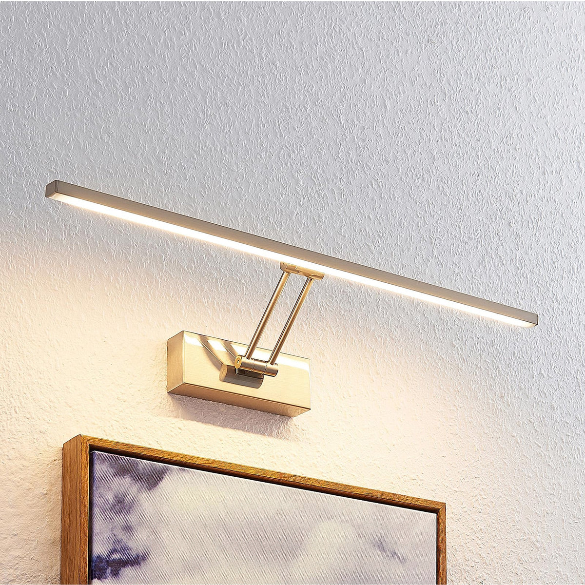LED bildelampe Thibaud matt nikkel bakside