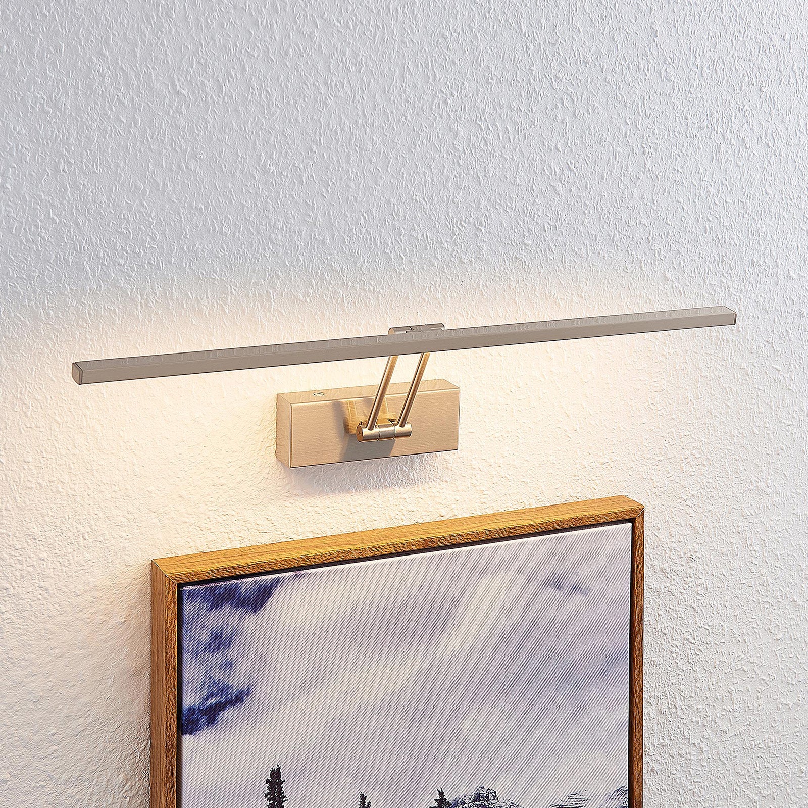 LED bildelampe Thibaud matt nikkel detalj av justerbar ledd