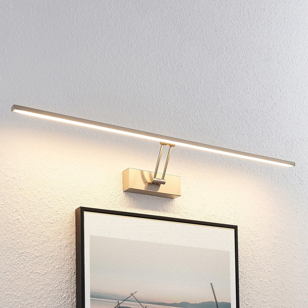 LED bildelampe Thibaud matt nikkel aluminium 84 cm bakside