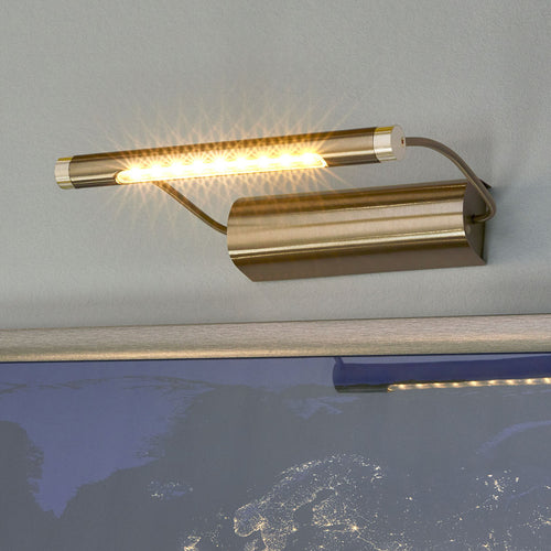 LED bildelampe Tommy batteridrevet messing 21 cm forfra