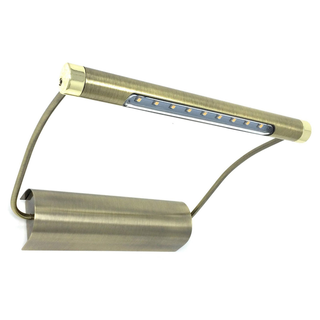 LED bildelampe Tommy batteridrevet messing 21 cm detalj av hode
