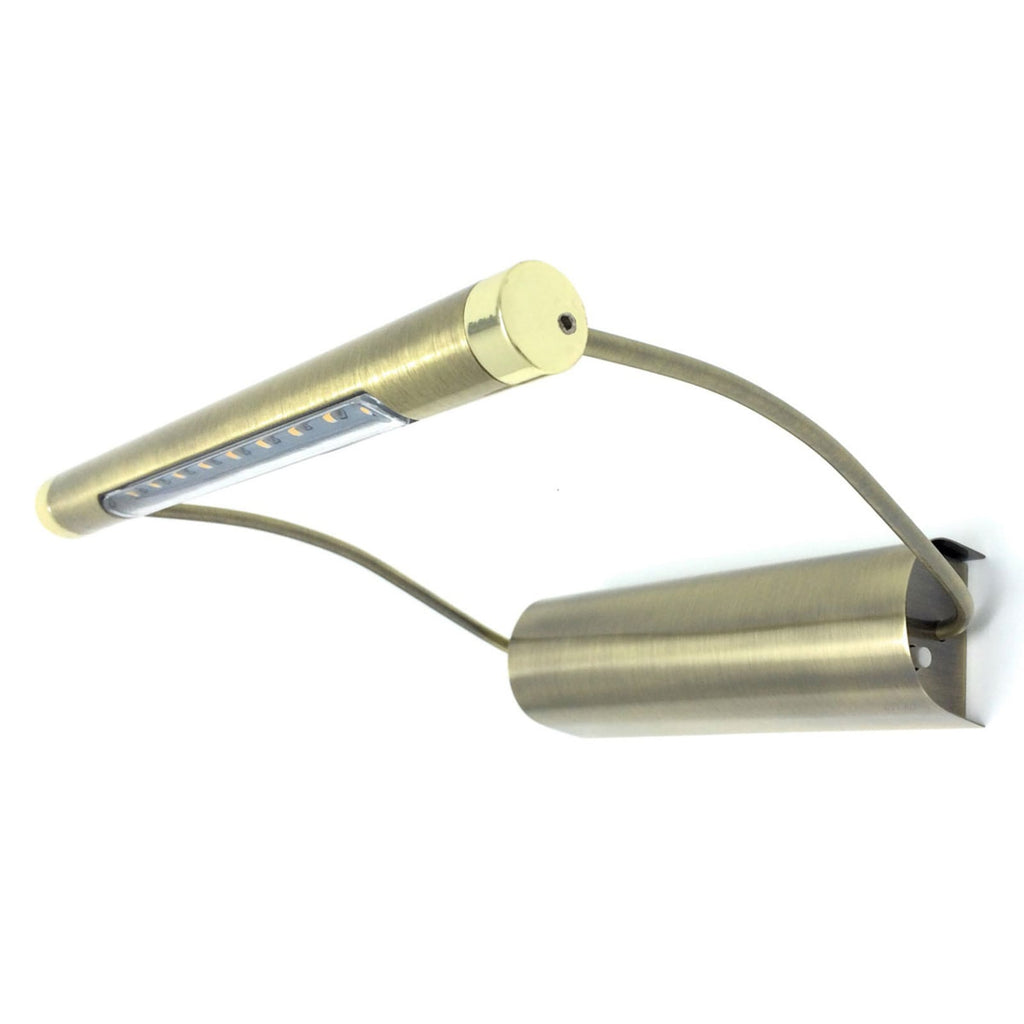 LED bildelampe Tommy batteridrevet messing 21 cm montert på vegg