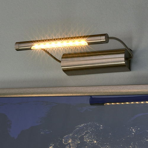 LED bildelampe Tommy batteridrevet rustfritt stål 21 cm forfra