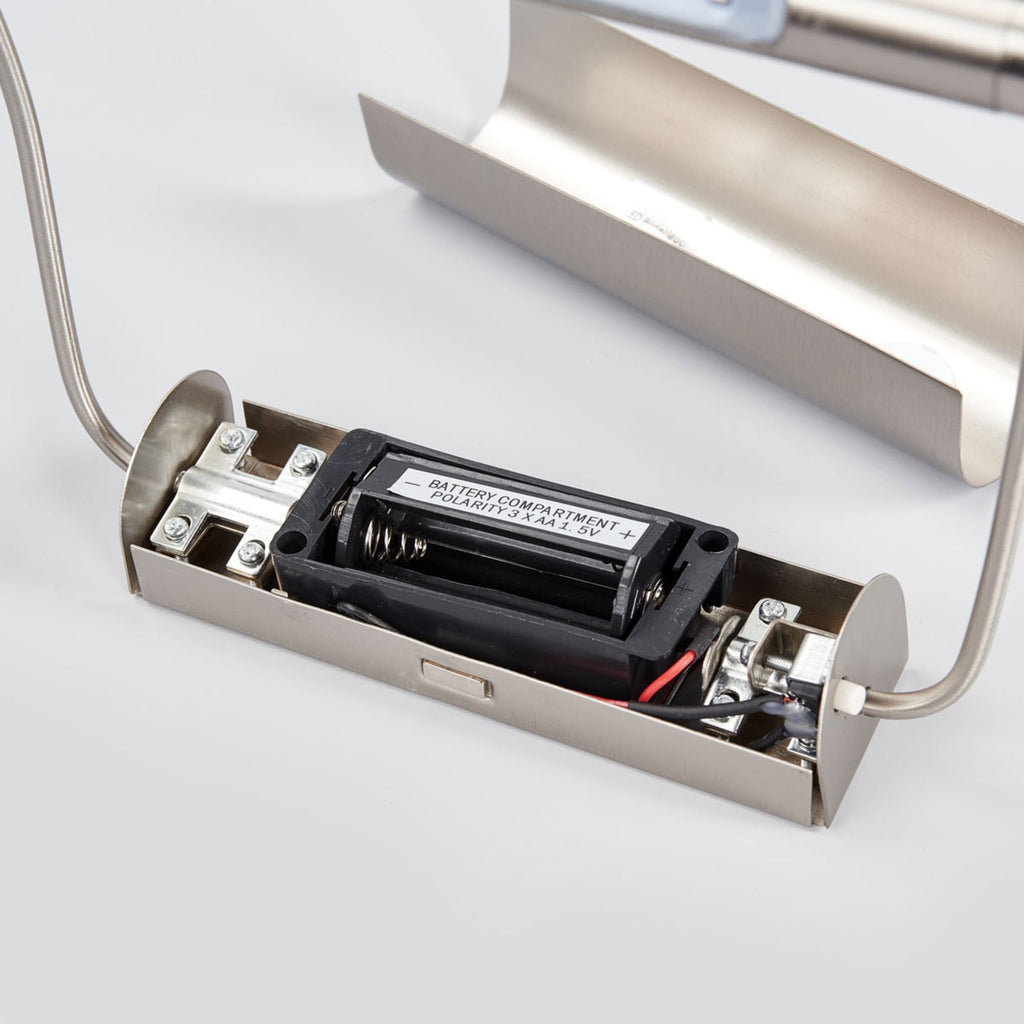 LED bildelampe Tommy batteridrevet rustfritt stål 21 cm visning av monteringsdetaljer